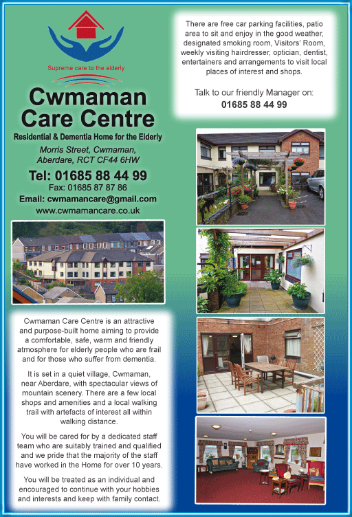 Cwmaman Care Centre serving Aberdare - Care Homes