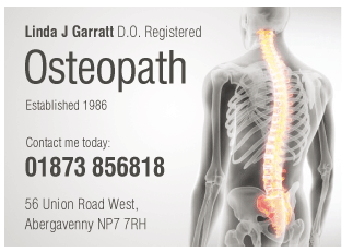 Linda J. Garratt D.O. Regd. Osteopath serving Abergavenny - Osteopathy