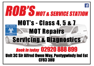 Rob’s MOT & Service Station serving Caerphilly - M O T Stations