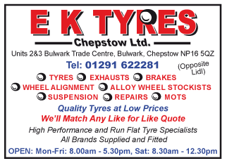 E K Tyres Chepstow Ltd serving Chepstow and Caldicot - Tyres & Exhausts