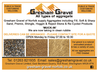 Gresham Gravel Ltd serving Cromer - Aggregate Suppliers