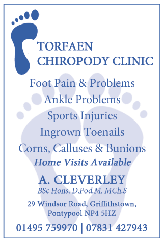Torfaen Chiropody Clinic serving Cwmbran - Foot Health
