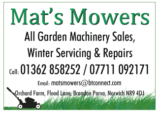 Mat’s Mowers serving Dereham - Garden Machinery