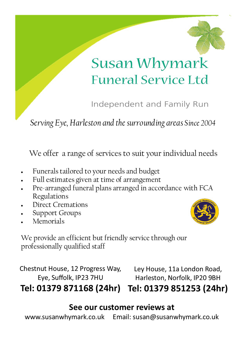 Susan Whymark Funeral Service serving Diss - Funeral Directors
