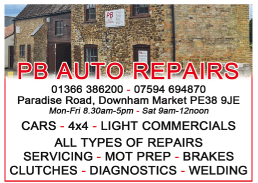 P.B. Auto Repairs serving Downham Market - Garage Services
