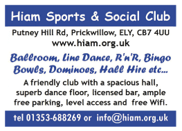 Hiam Sports & Social Club serving Ely - Bowls