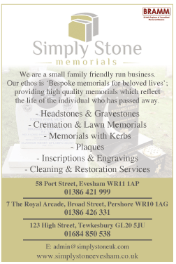 Simply Stone Memorials serving Evesham - Monumental Masons