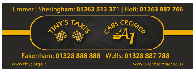 Tiny’s Taxis & A1 Cabs Of Cromer & Sheringham serving Fakenham - Taxis & Private Hire