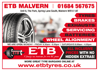 ETB - Exhausts, Tyres & Batteries serving Malvern - Tyres & Exhausts