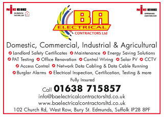 BA Electrical Contractors Ltd serving Mildenhall - Electricians