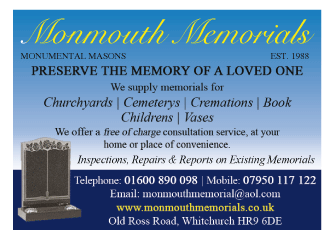 Monmouth Memorials serving Monmouth and Raglan - Funeral Services