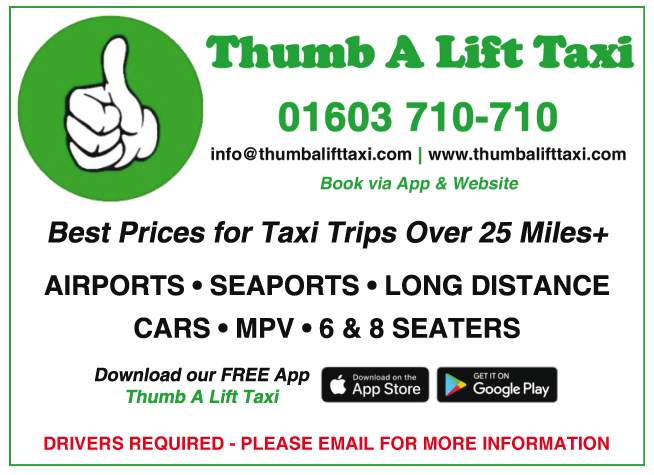 Thumb A Lift Taxi serving North Walsham - Airport Transfers