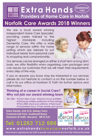 Extra Hands serving North Walsham - Home Care Services