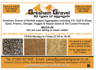 Gresham Gravel Ltd serving North Walsham - Aggregate Suppliers