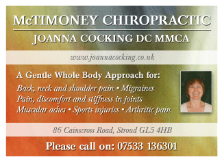 Joanna Cocking DC MMCA serving Stroud - Chiropractic