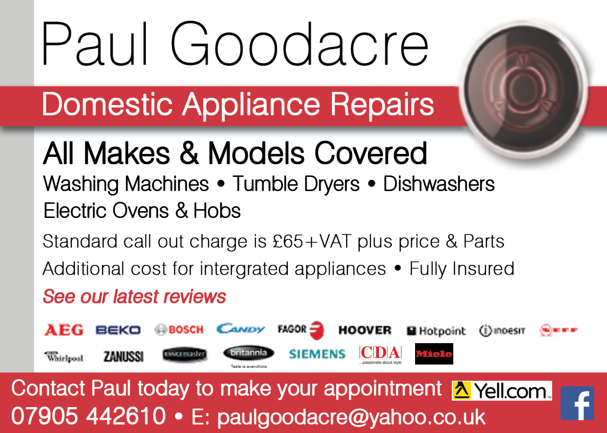 Paul Goodacre Domestic Appliance Repairs serving Swaffham - Domestic Appliances