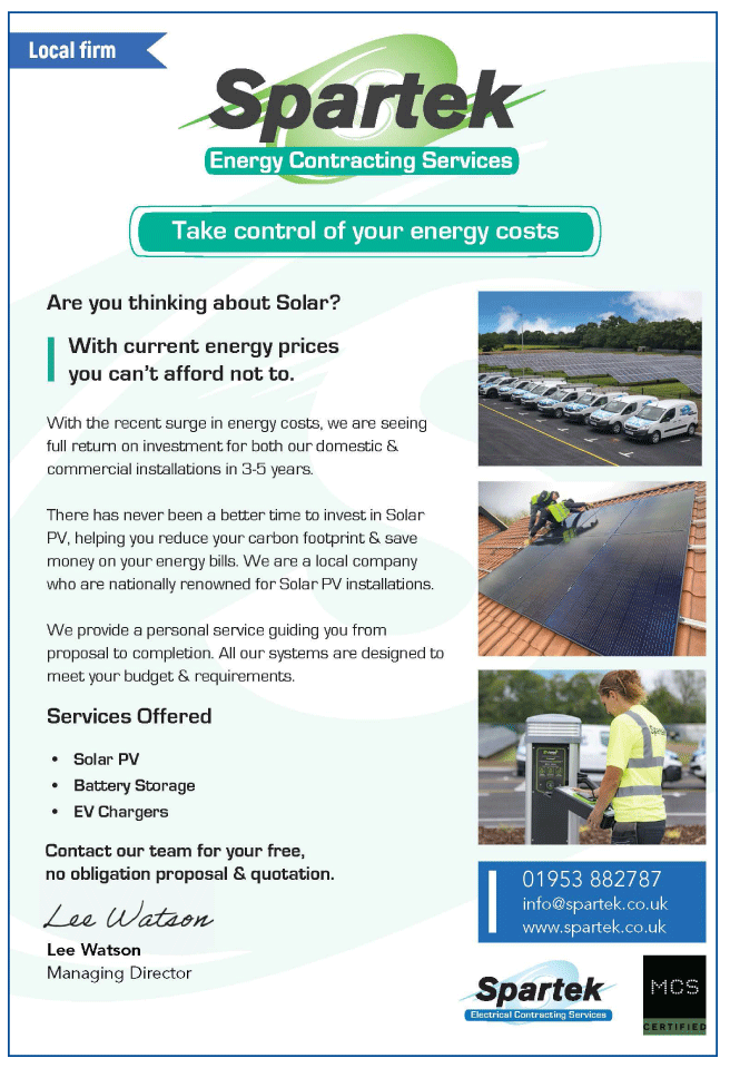 Spartek ECS Ltd serving Swaffham - Solar Energy