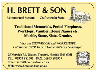 H. Brett & Son serving Thetford - Memorials