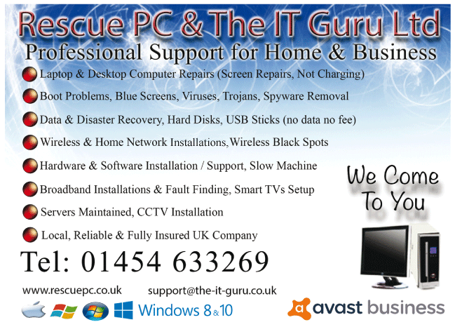 Rescue PC & The IT Guru Ltd serving Thornbury and Alveston - Computer Services