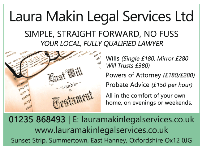 Laura Makin Legal Services Ltd serving Wantage and Grove - Wills & Power Of Attorney