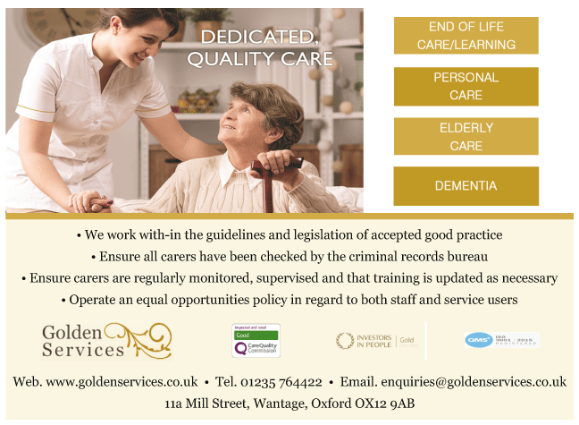 Golden Services serving Wantage and Grove - Home Care Services
