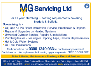 MYG Servicing Ltd serving Wymondham - Plumbing & Heating