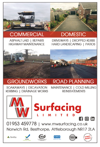 MW Surfacing Ltd serving Wymondham - Groundworks