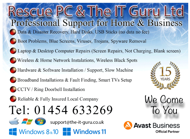 Rescue PC & The IT Guru Ltd serving Yate and Chipping Sodbury - Computer Services