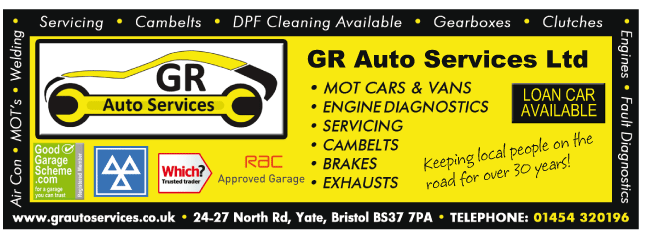 G.R. Auto Services Ltd serving Yate and Chipping Sodbury - M O T Stations